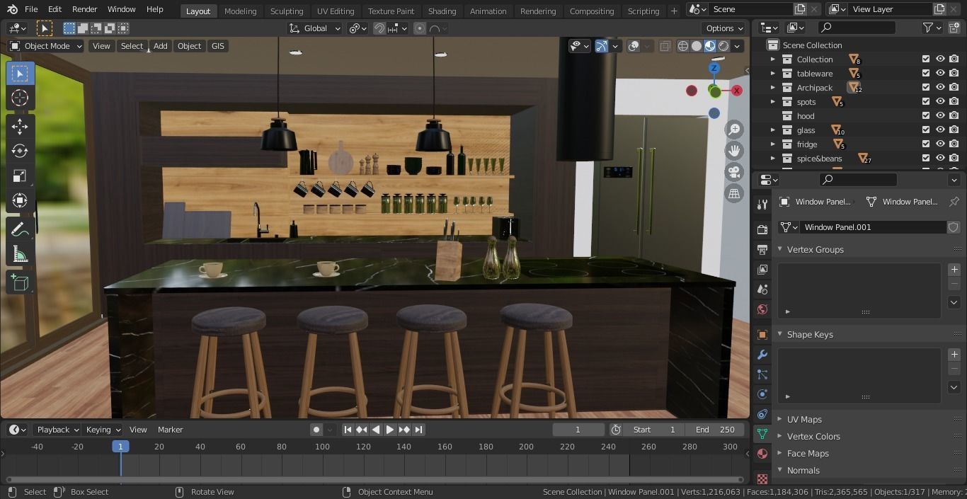 Kitchen interior  3D model_5