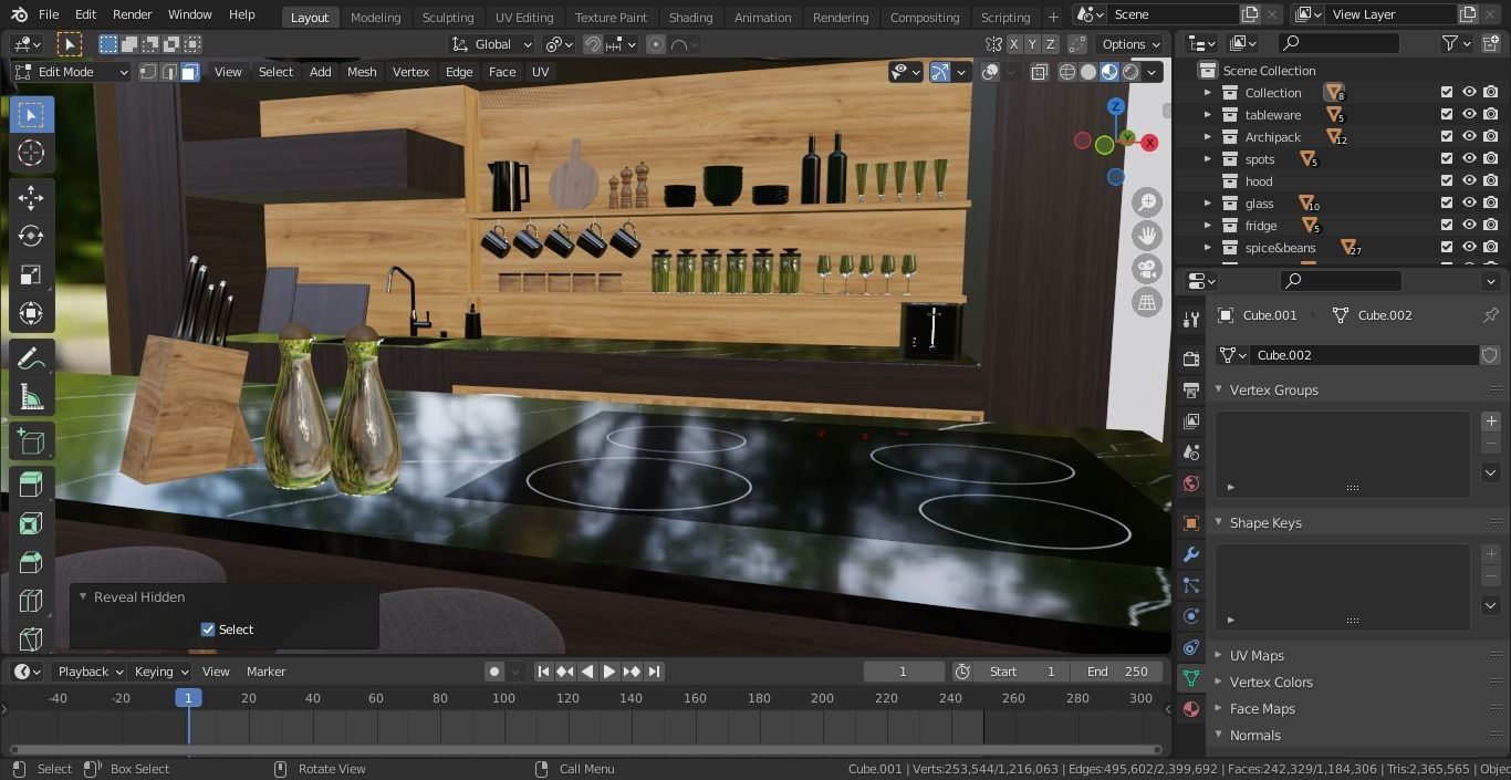 Kitchen interior  3D model_10