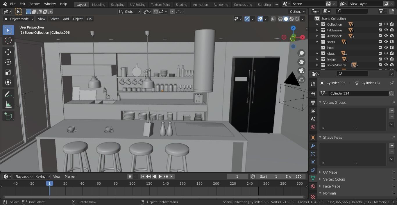 Kitchen interior  3D model_15