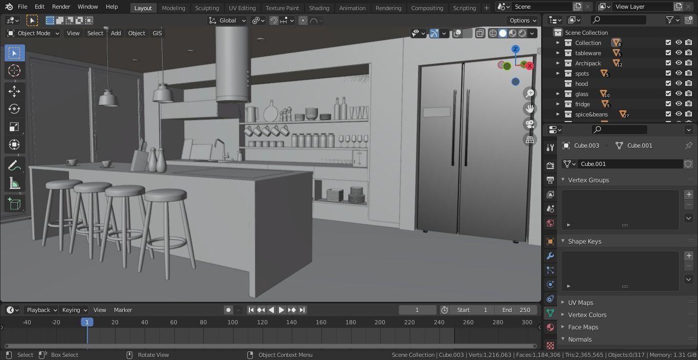 Kitchen interior  3D model_12