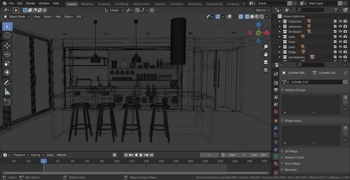 Kitchen interior  3D model_17