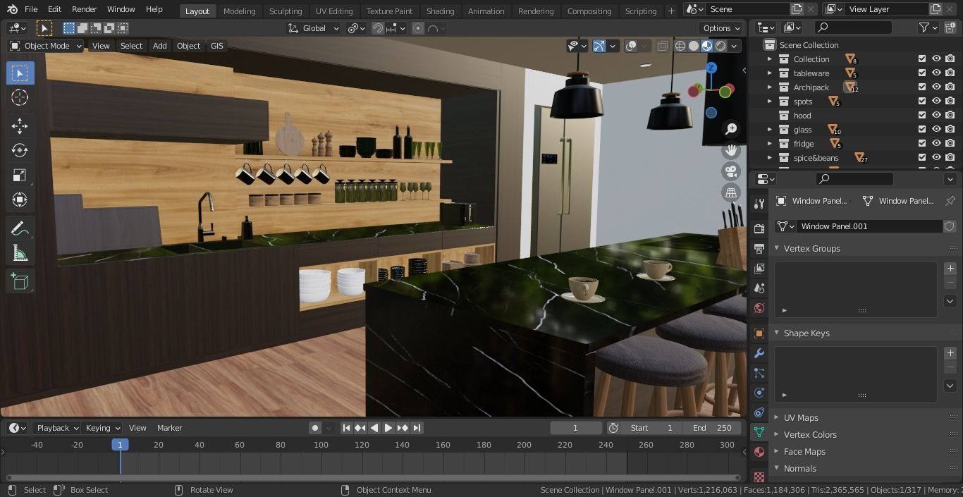 Kitchen interior  3D model_7