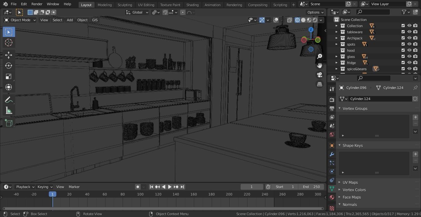 Kitchen interior  3D model_23