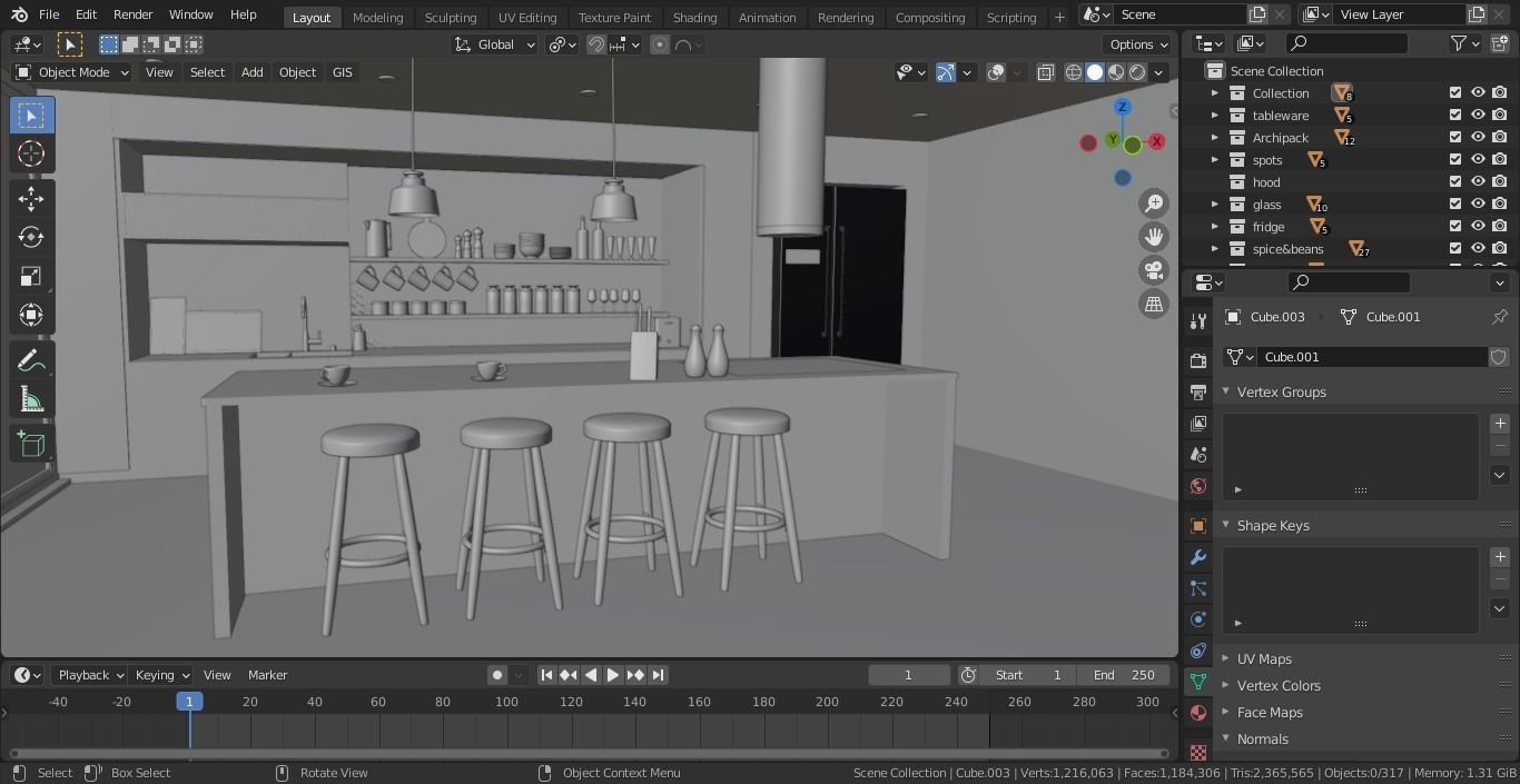 Kitchen interior  3D model_11
