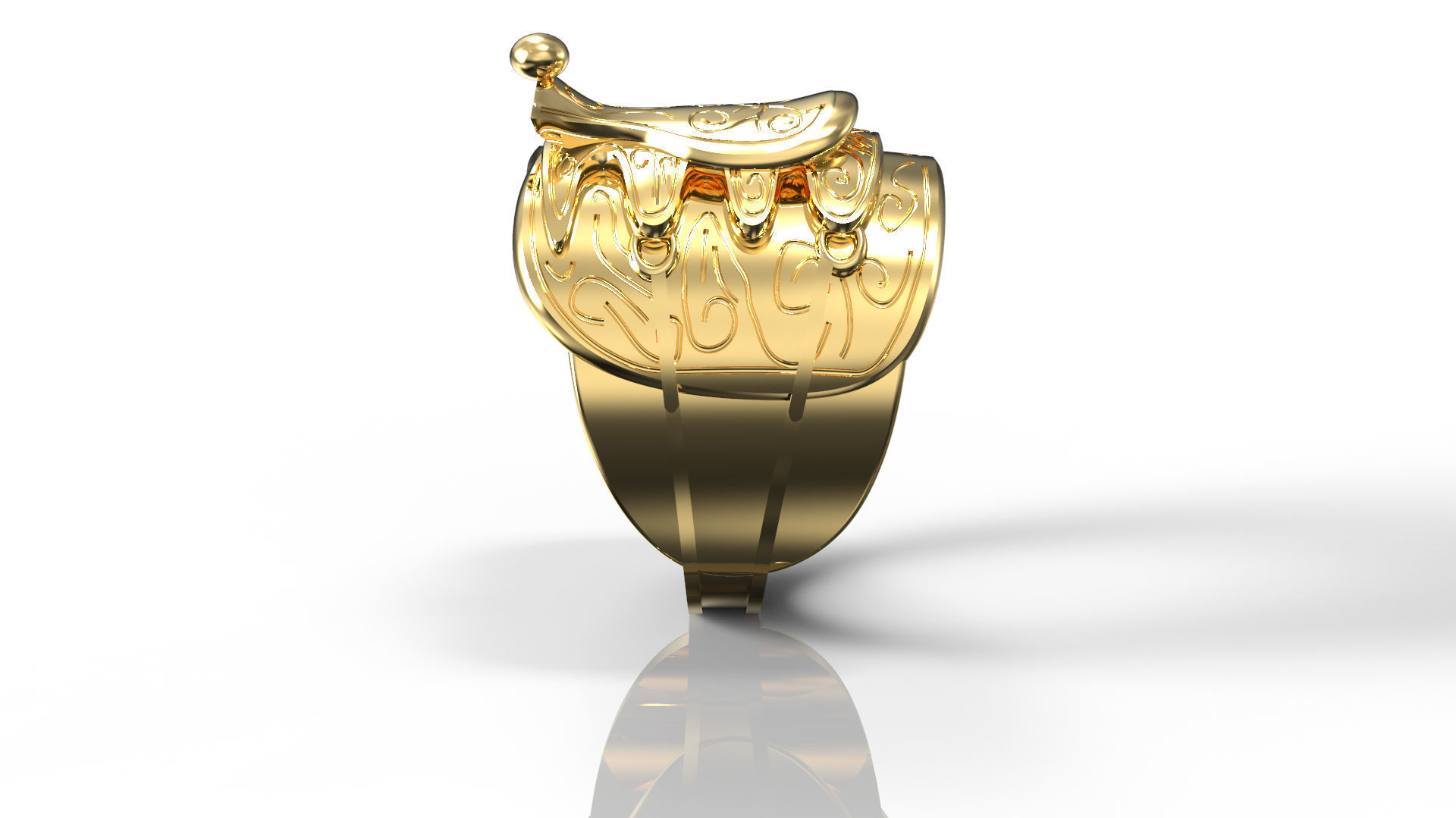 Saddle ring 3D print model_7