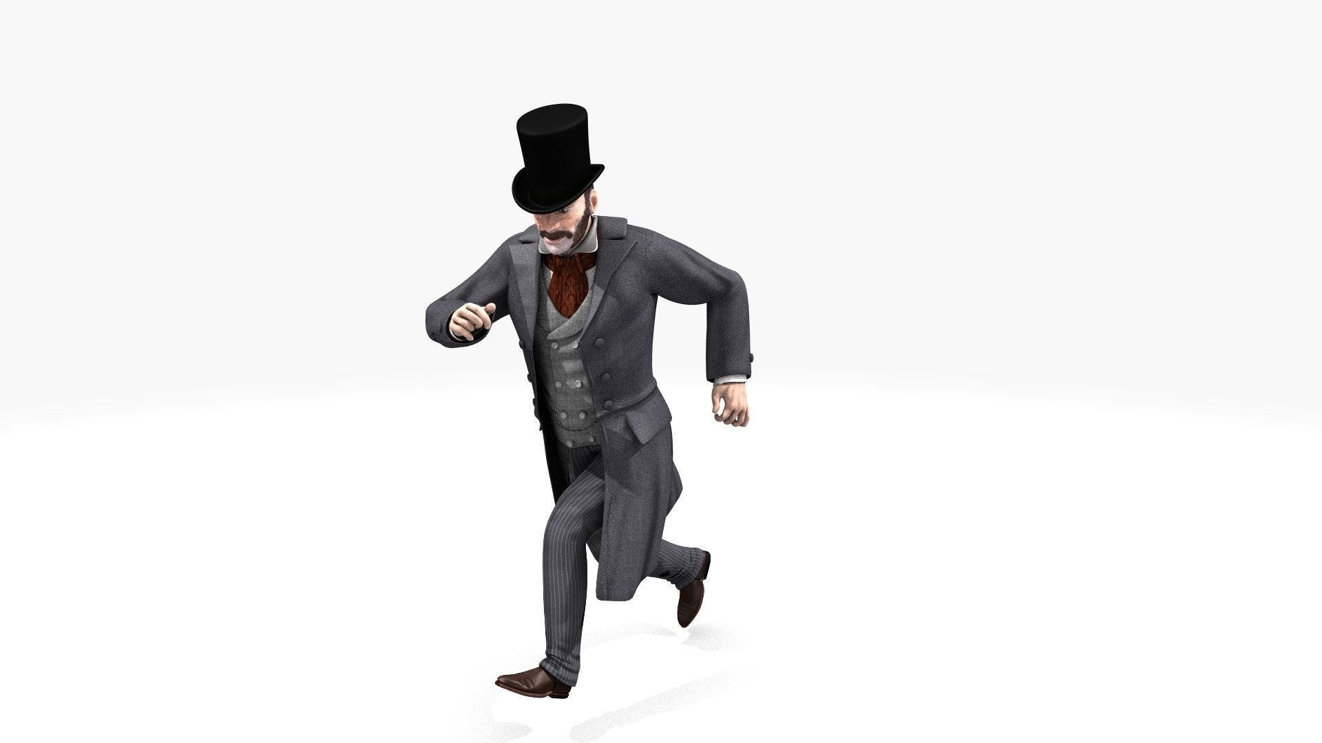 Victorian Gent Wizard - MOCAP Rig and Motion Capture Data Low-poly 3D model_34