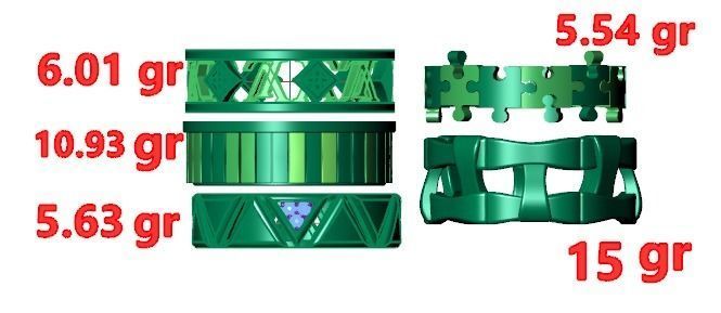 fashion ring set 3D Model Collection_14