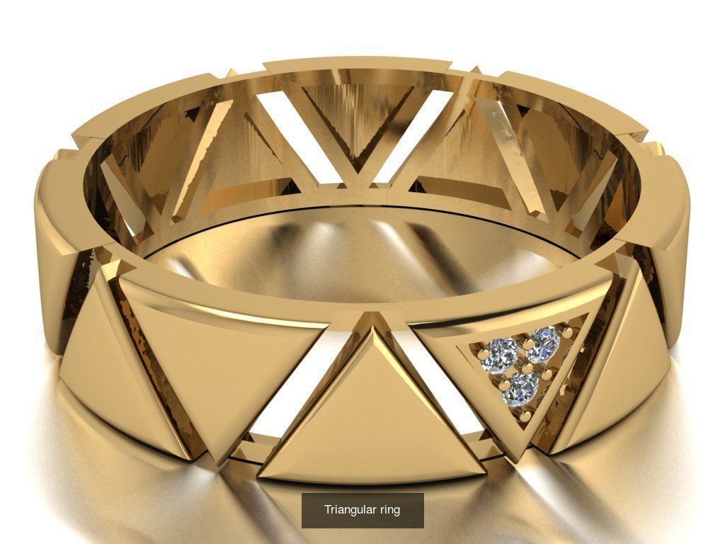 fashion ring set 3D Model Collection_1