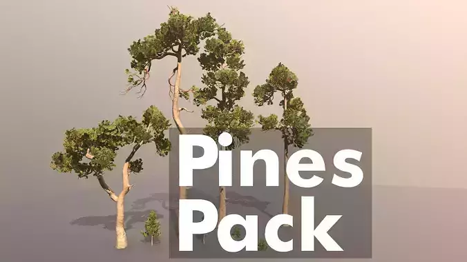 Pine Pack Low-poly 3D model