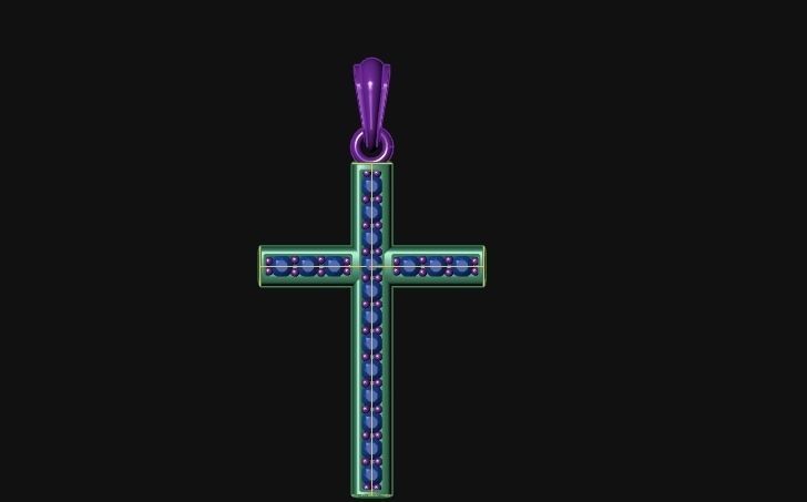 Small Cross Pendent with Bail 3D print model_2