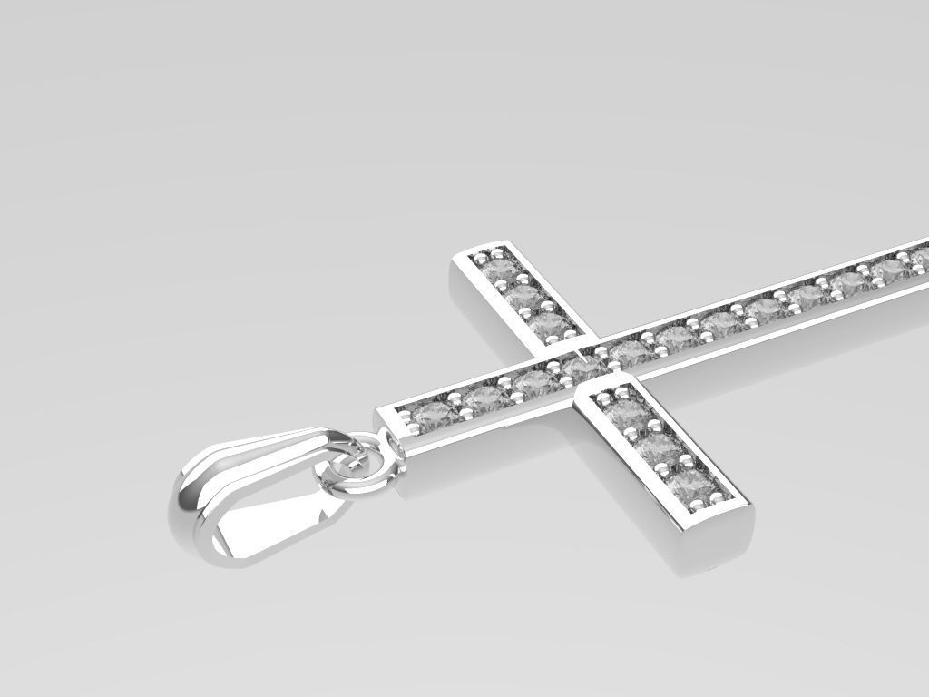 Small Cross Pendent with Bail 3D print model_1