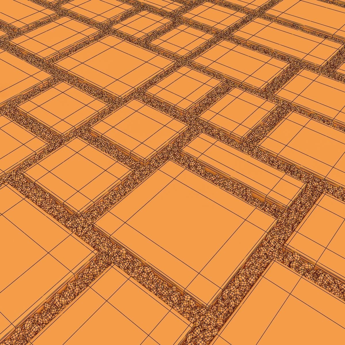 Paving tile pebble low oval n6 3D model_21