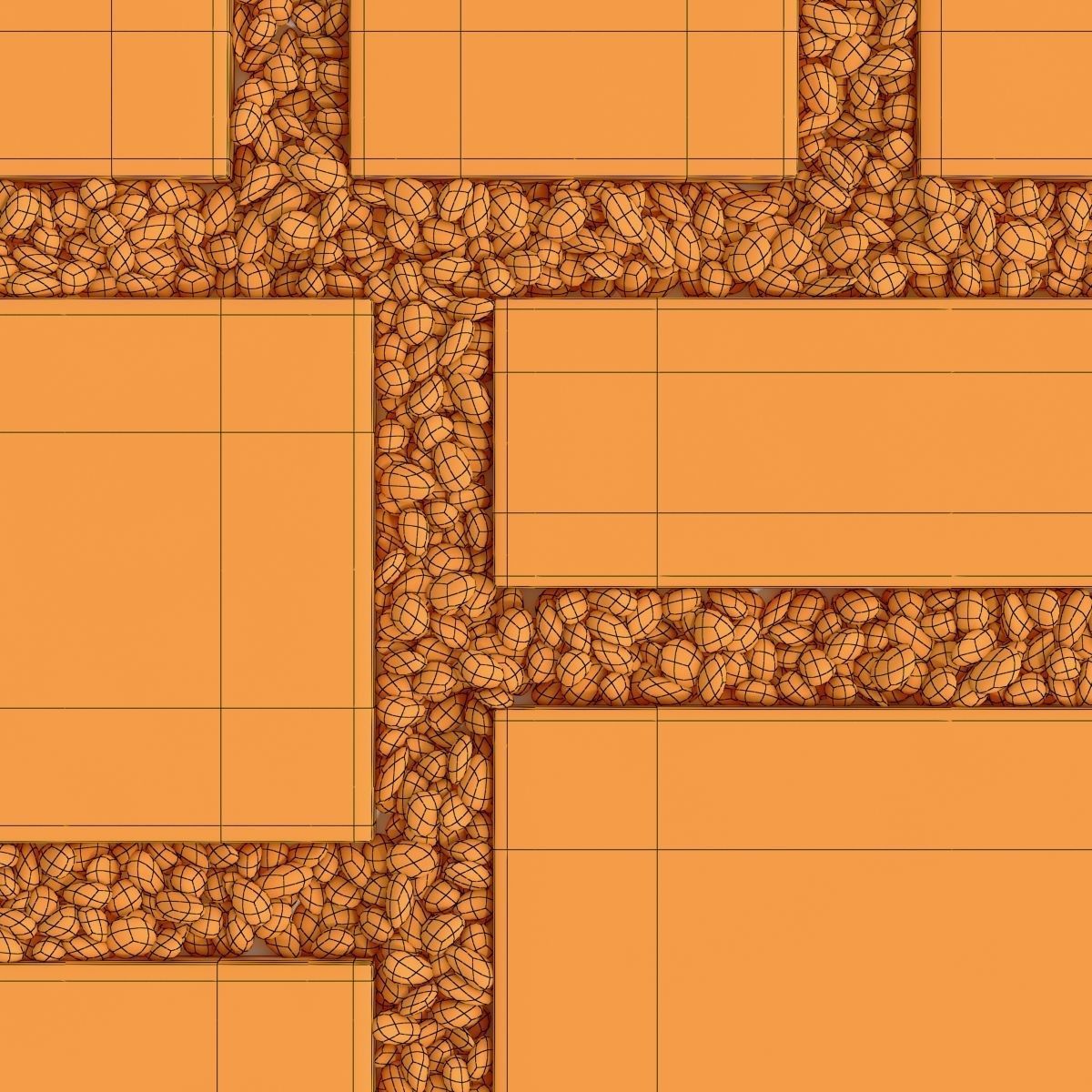 Paving tile pebble low oval n6 3D model_16