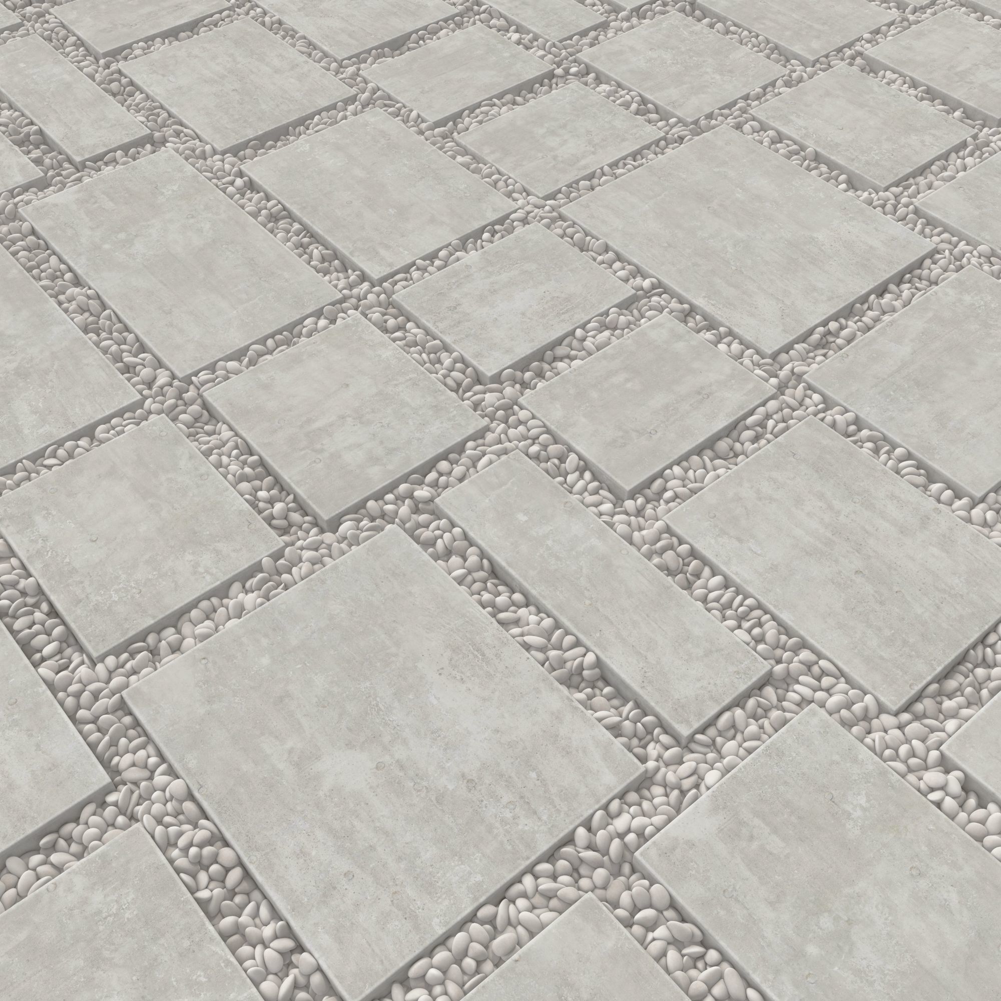 Paving tile pebble low oval n6 3D model_5