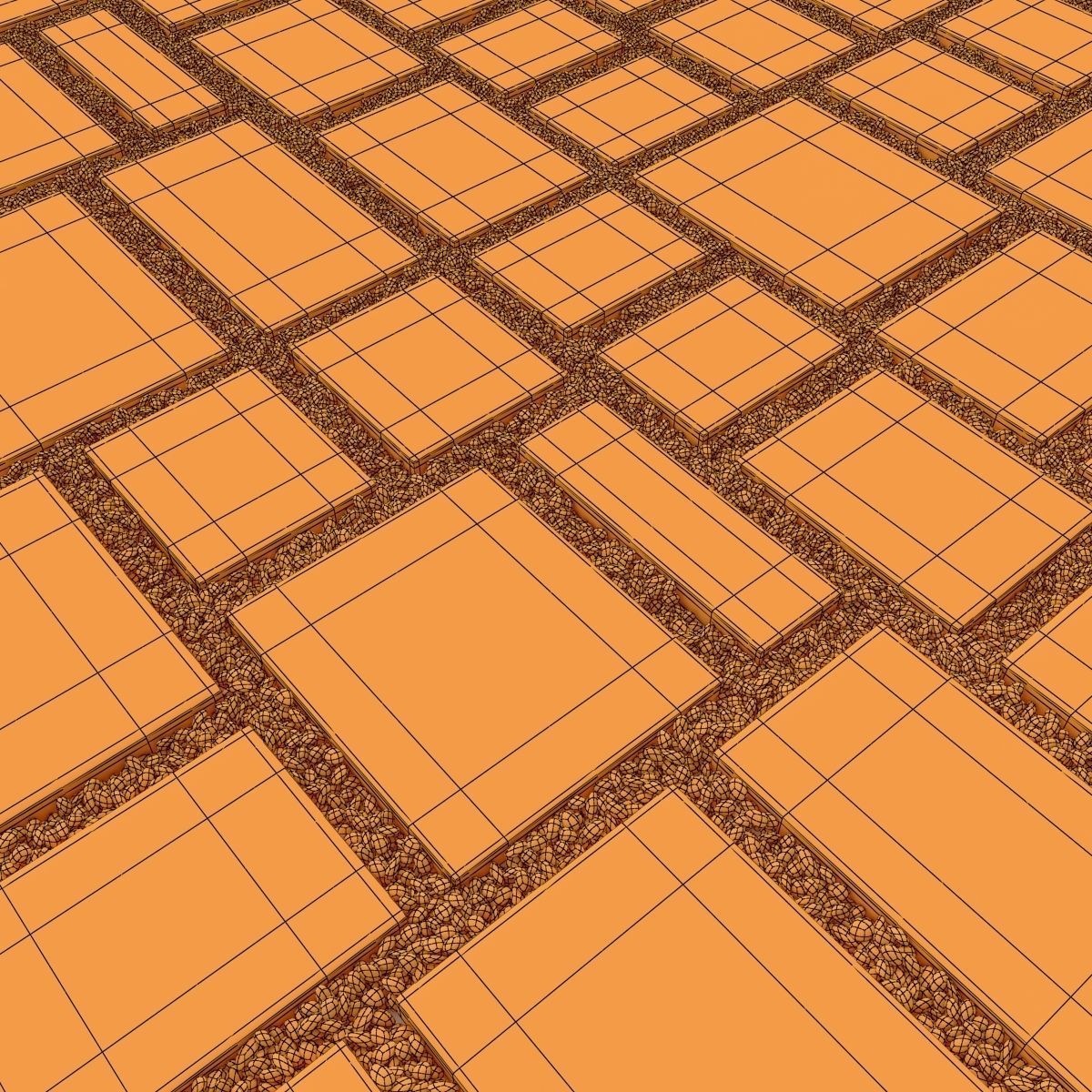 Paving tile pebble low oval n6 3D model_17