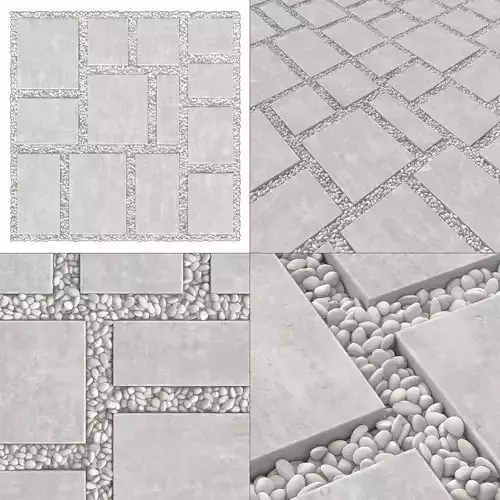 Paving tile pebble low oval n6