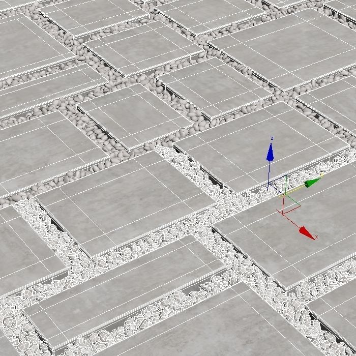 Paving tile pebble low oval n6 3D model_14