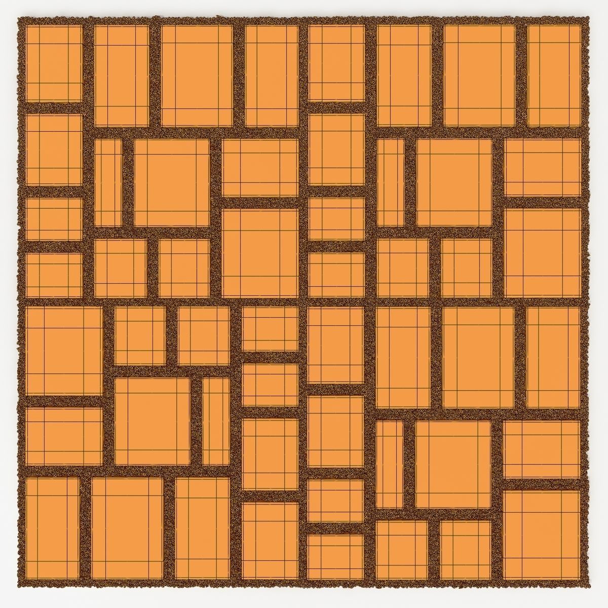 Paving tile pebble low oval n6 3D model_22