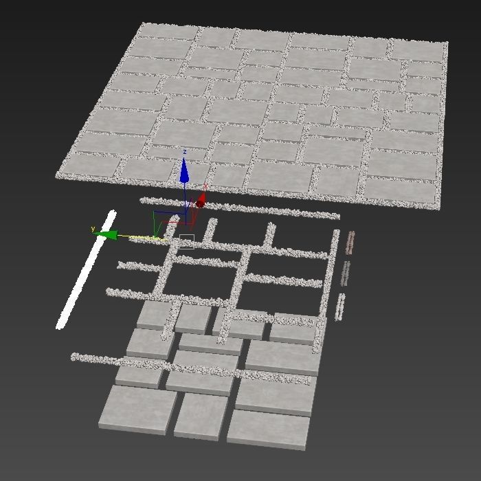 Paving tile pebble low oval n6 3D model_12