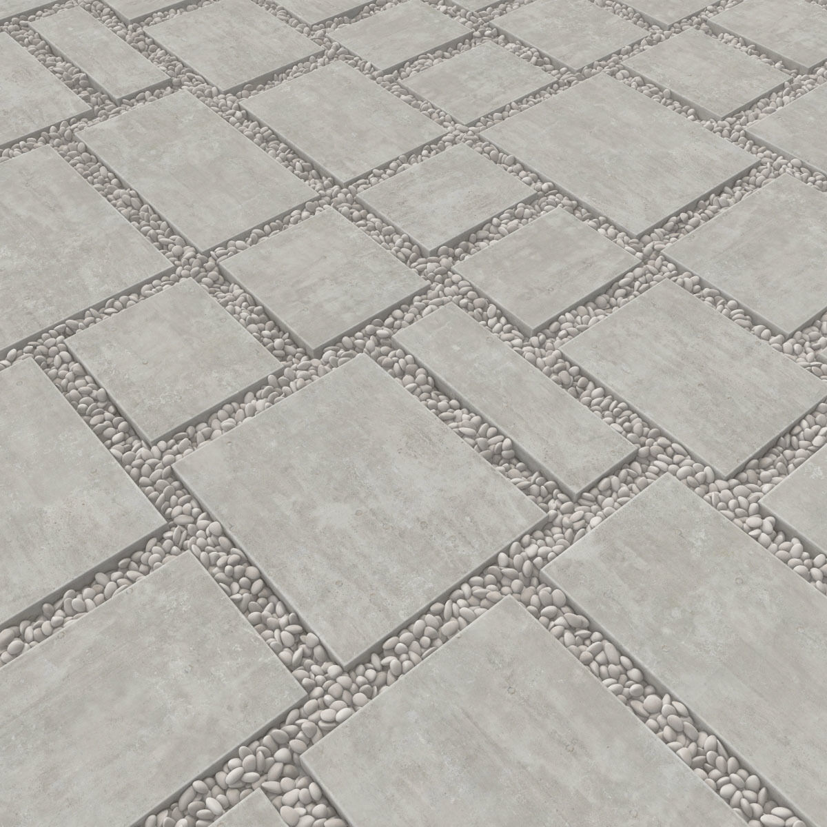 Paving tile pebble low oval n6 3D model_9