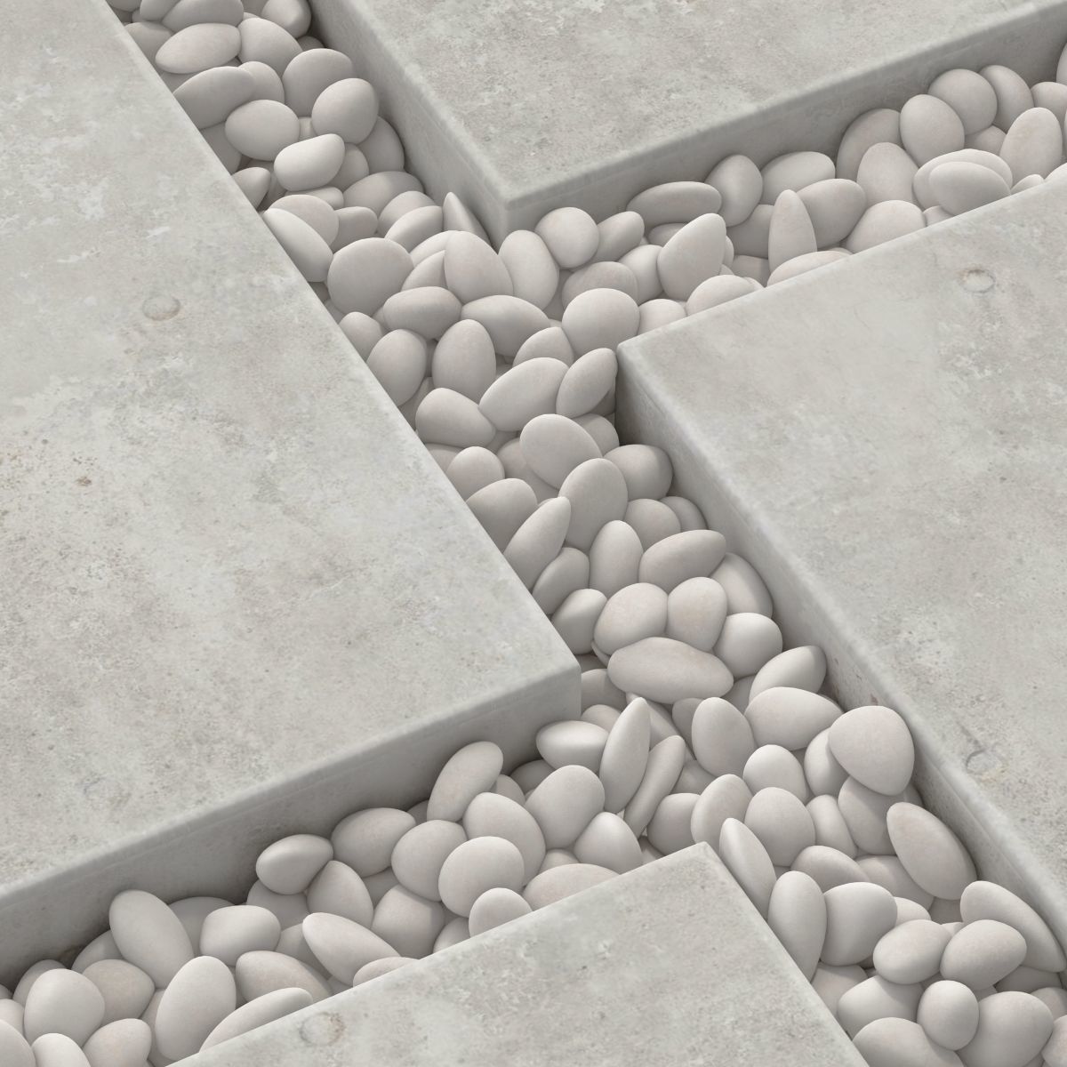 Paving tile pebble low oval n6 3D model_3