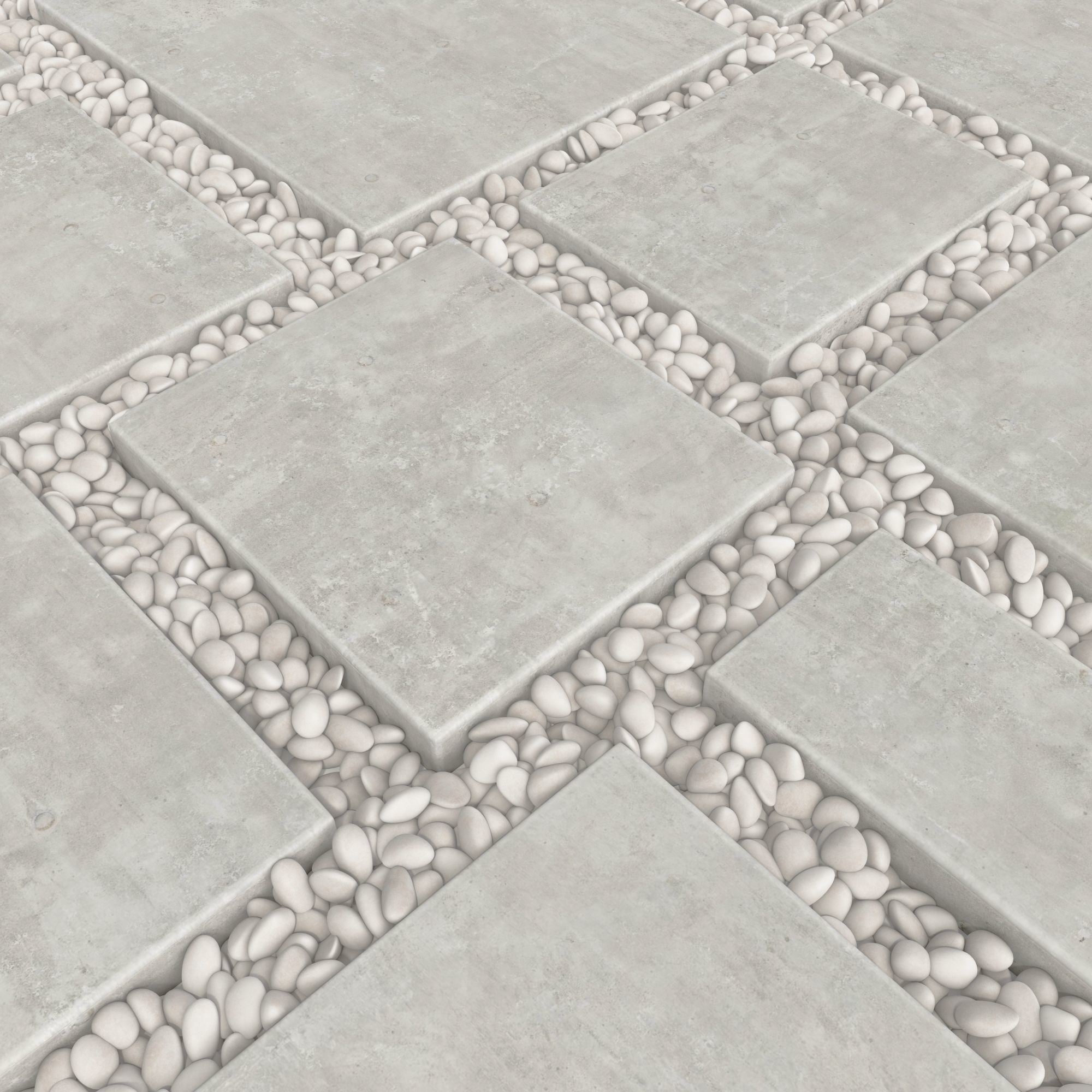 Paving tile pebble low oval n6 3D model_6