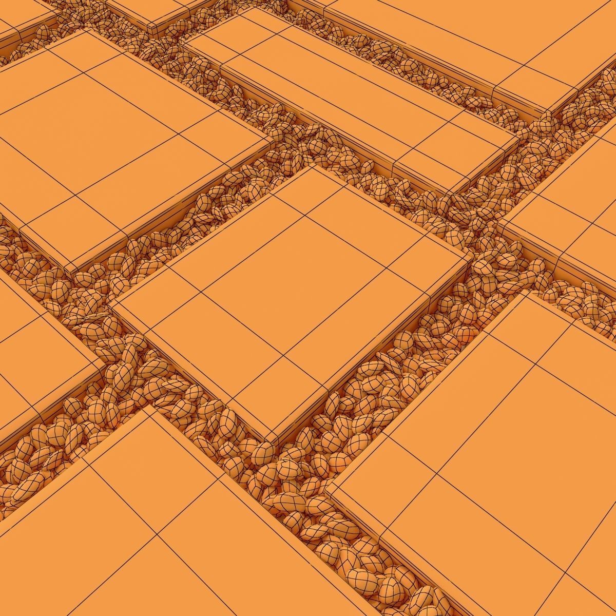 Paving tile pebble low oval n6 3D model_19