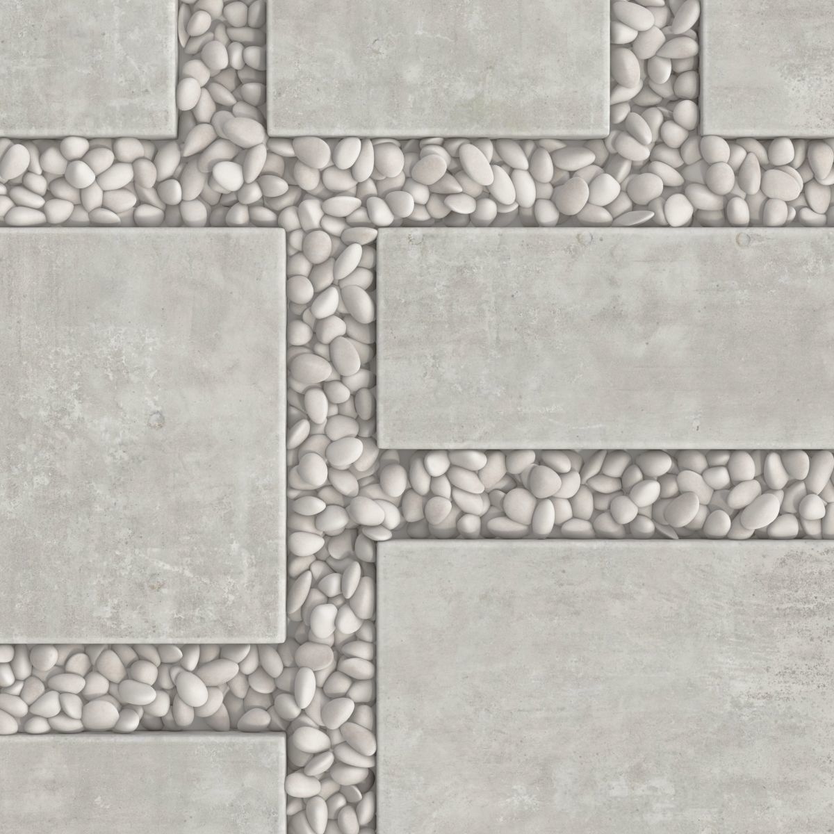 Paving tile pebble low oval n6 3D model_15