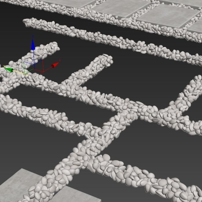 Paving tile pebble low oval n6 3D model_13