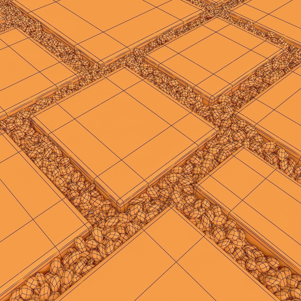 Paving tile pebble low oval n6 3D model_20