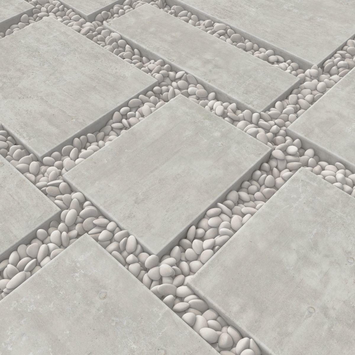 Paving tile pebble low oval n6 3D model_2