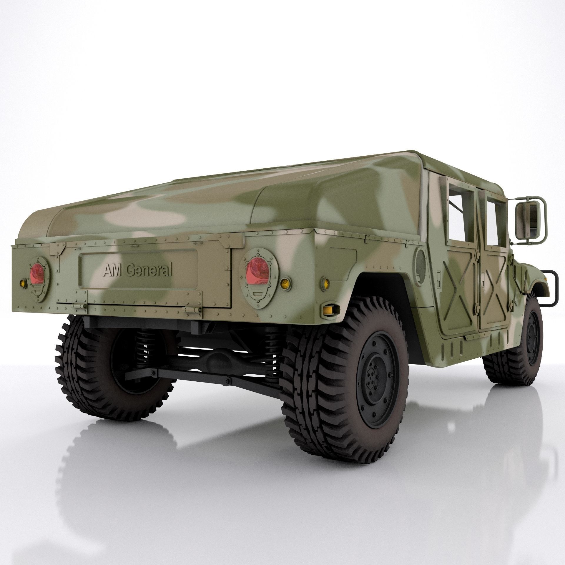 Hummer H1 Military Camouflage 3D model_10