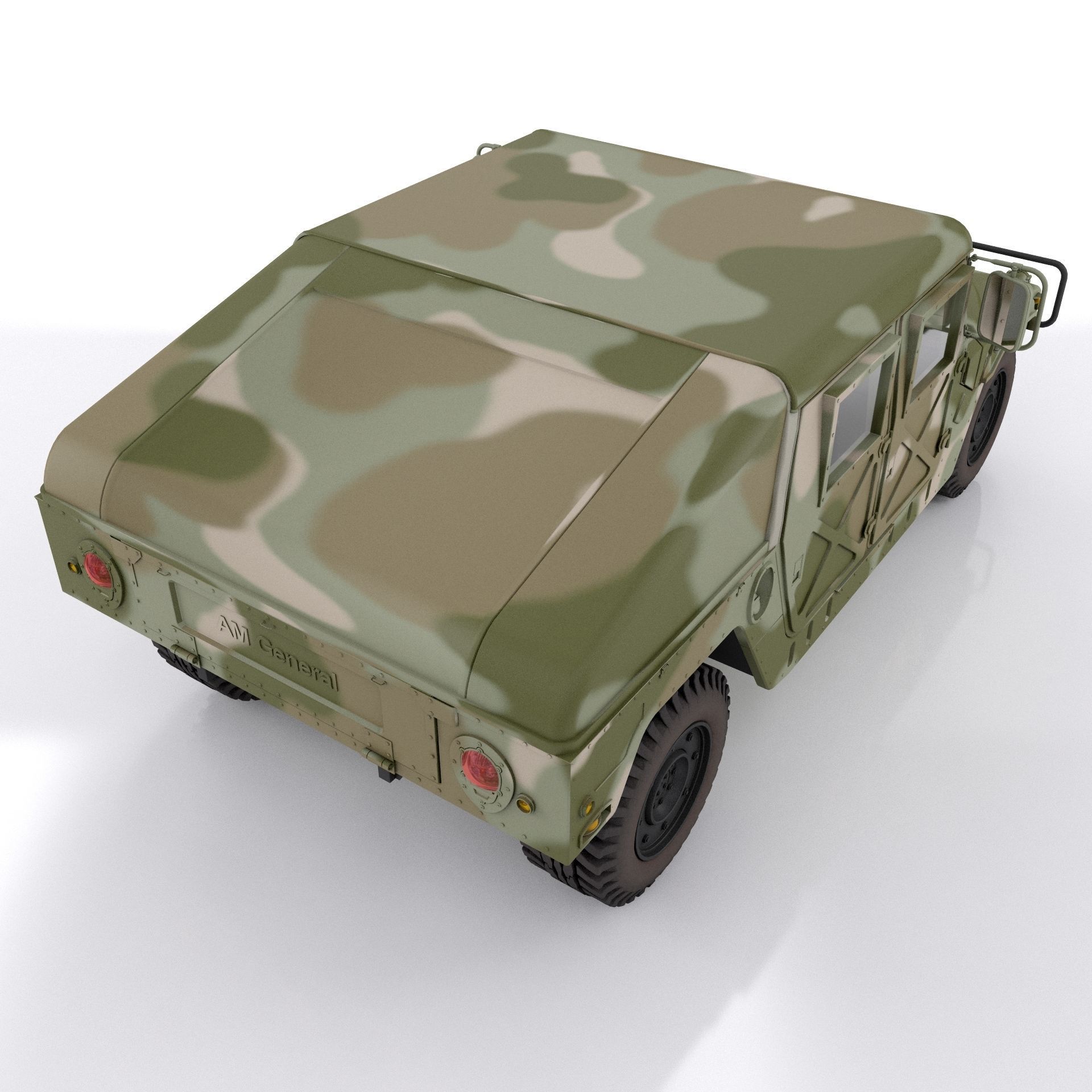 Hummer H1 Military Camouflage 3D model_2