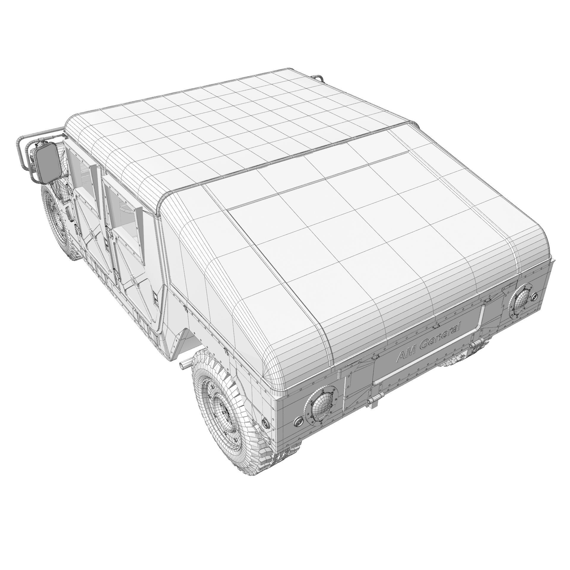 Hummer H1 Military Camouflage 3D model_14