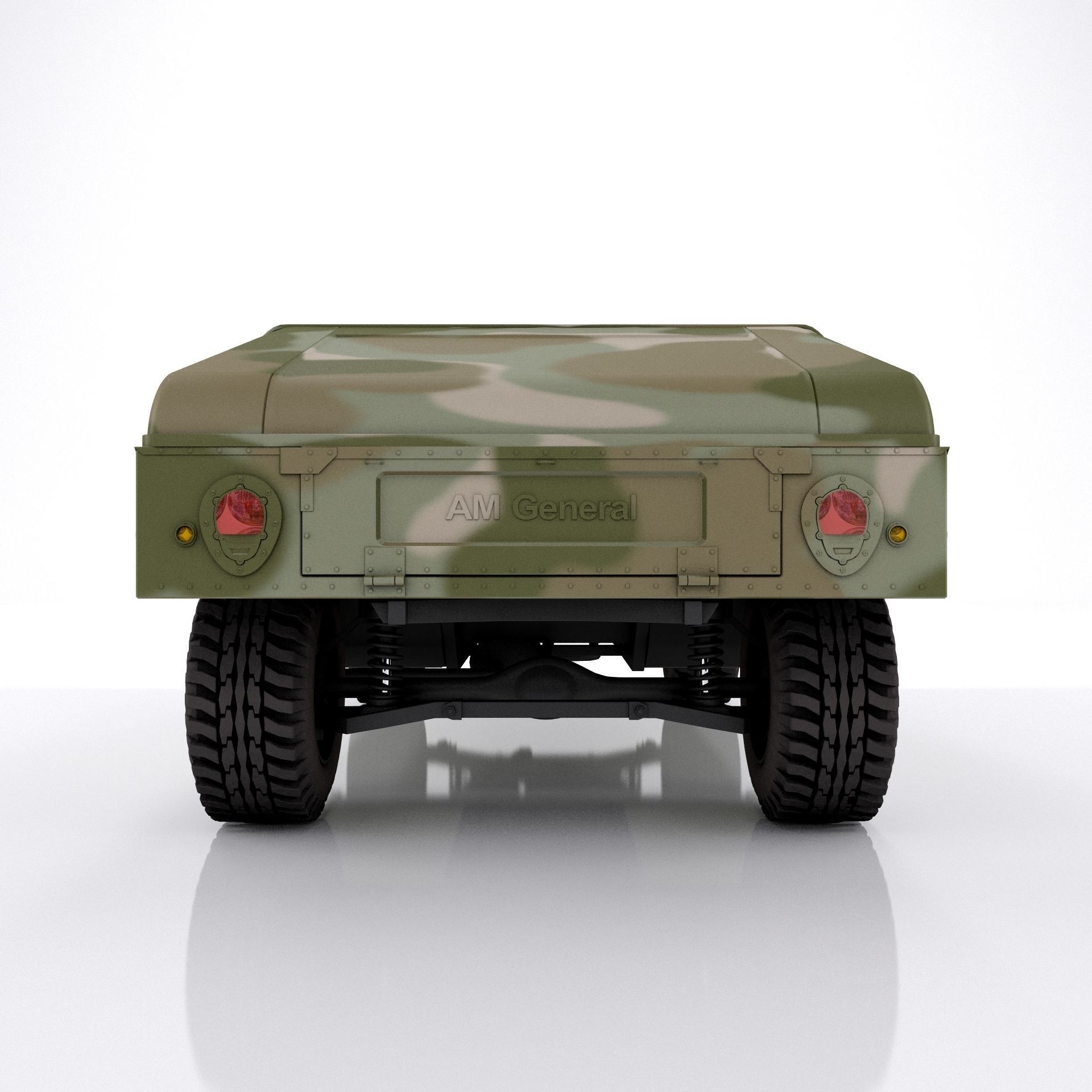 Hummer H1 Military Camouflage 3D model_5