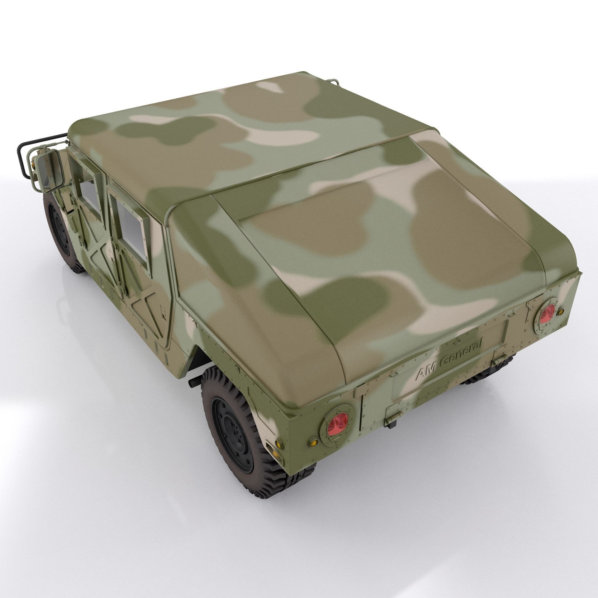 Hummer H1 Military Camouflage 3D model_3