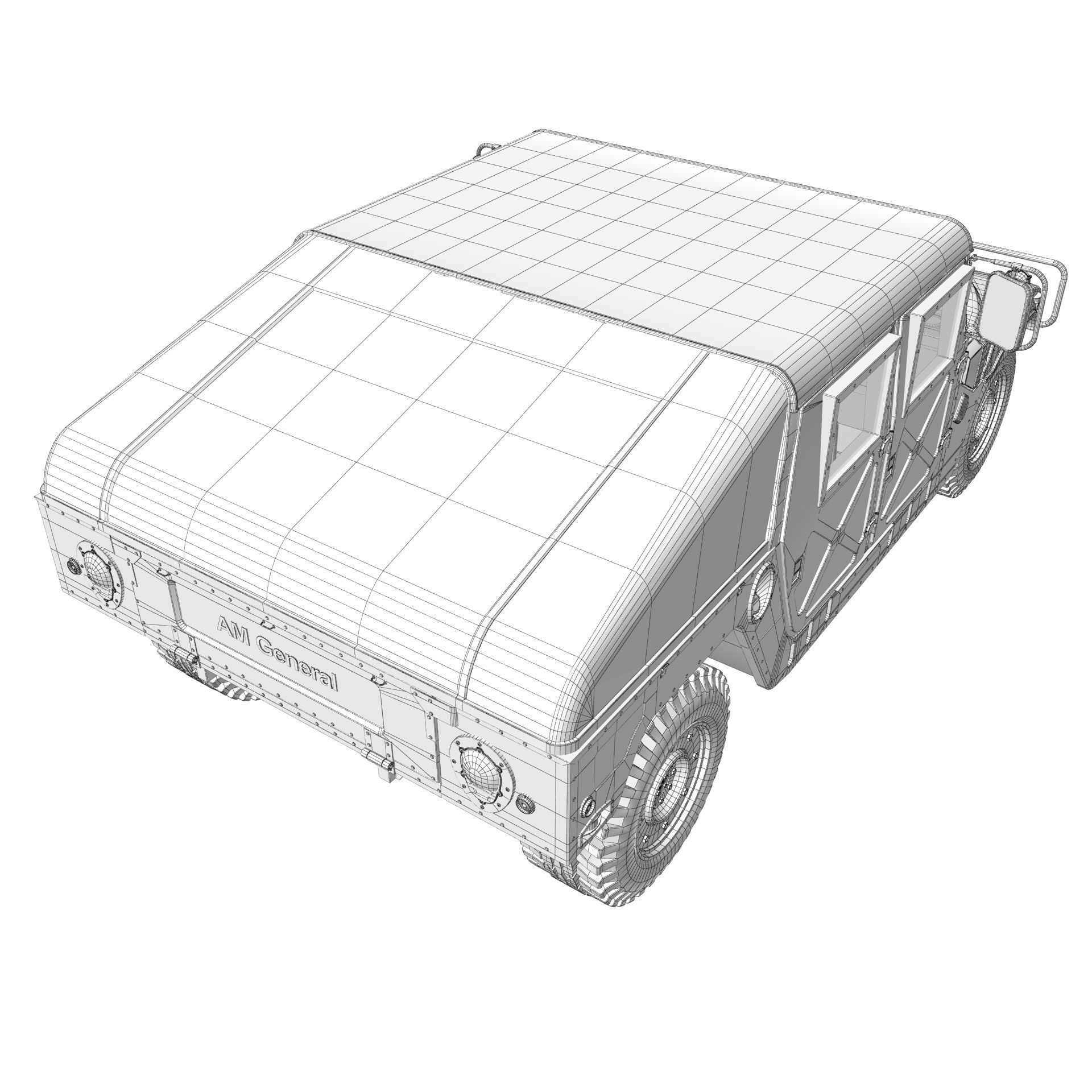 Hummer H1 Military Camouflage 3D model_13