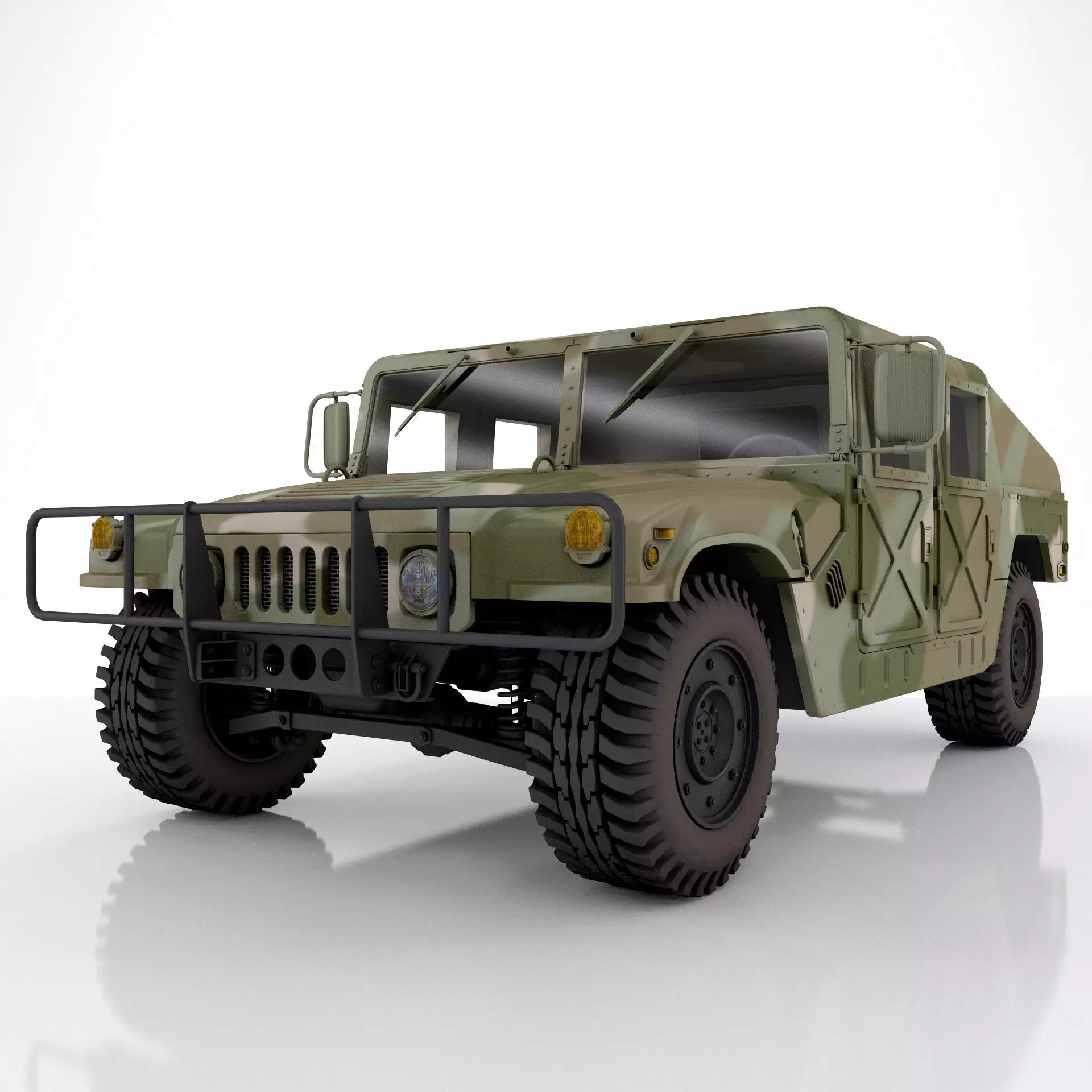 Hummer H1 Military Camouflage 3D model_0