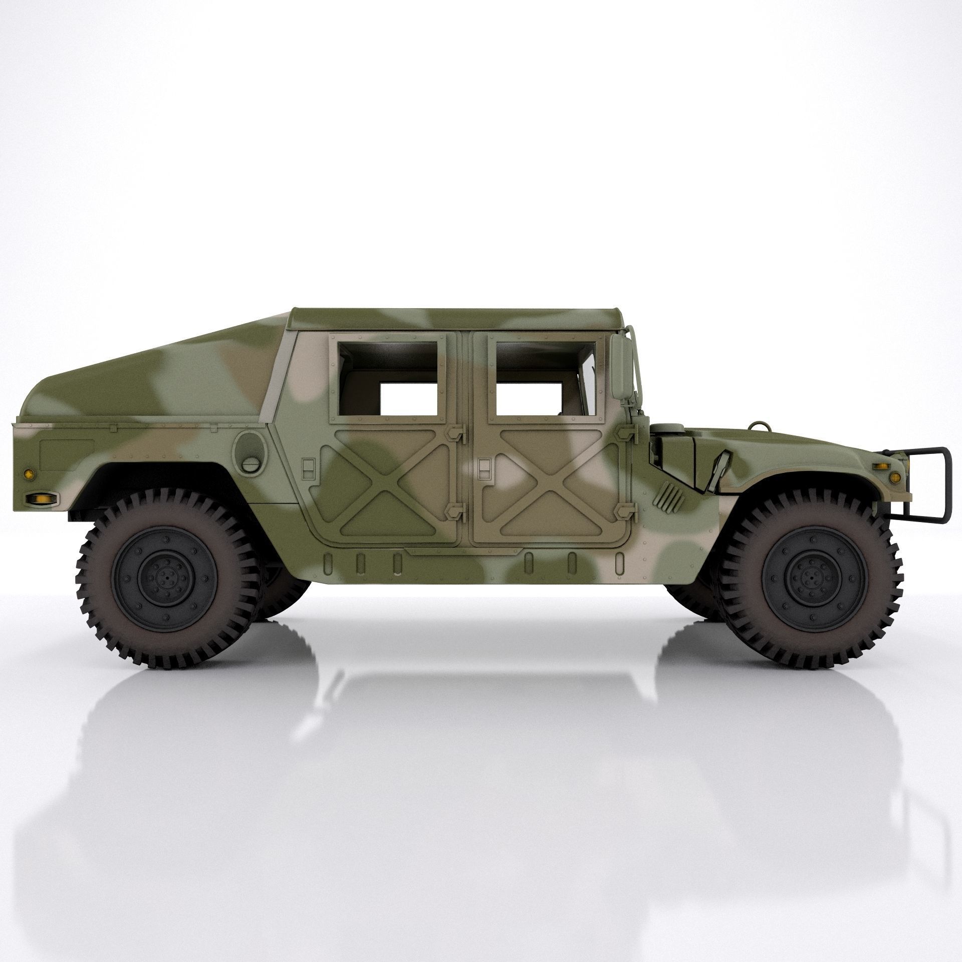 Hummer H1 Military Camouflage 3D model_6