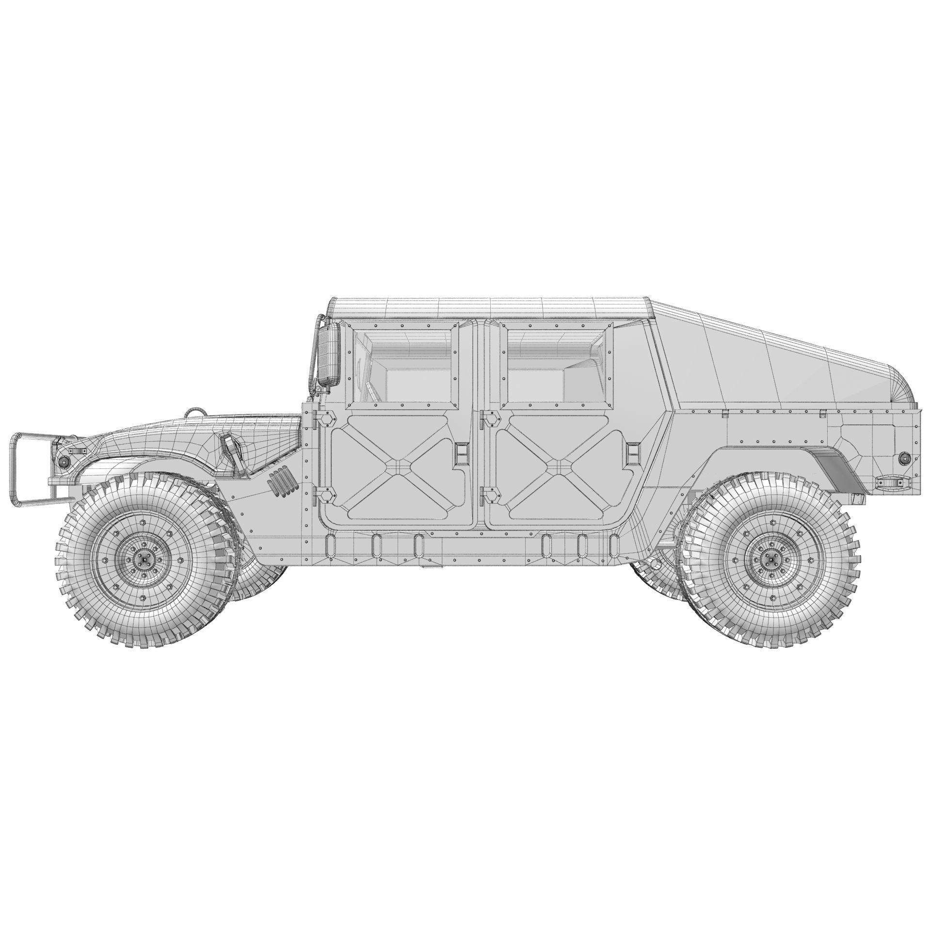 Hummer H1 Military Camouflage 3D model_18