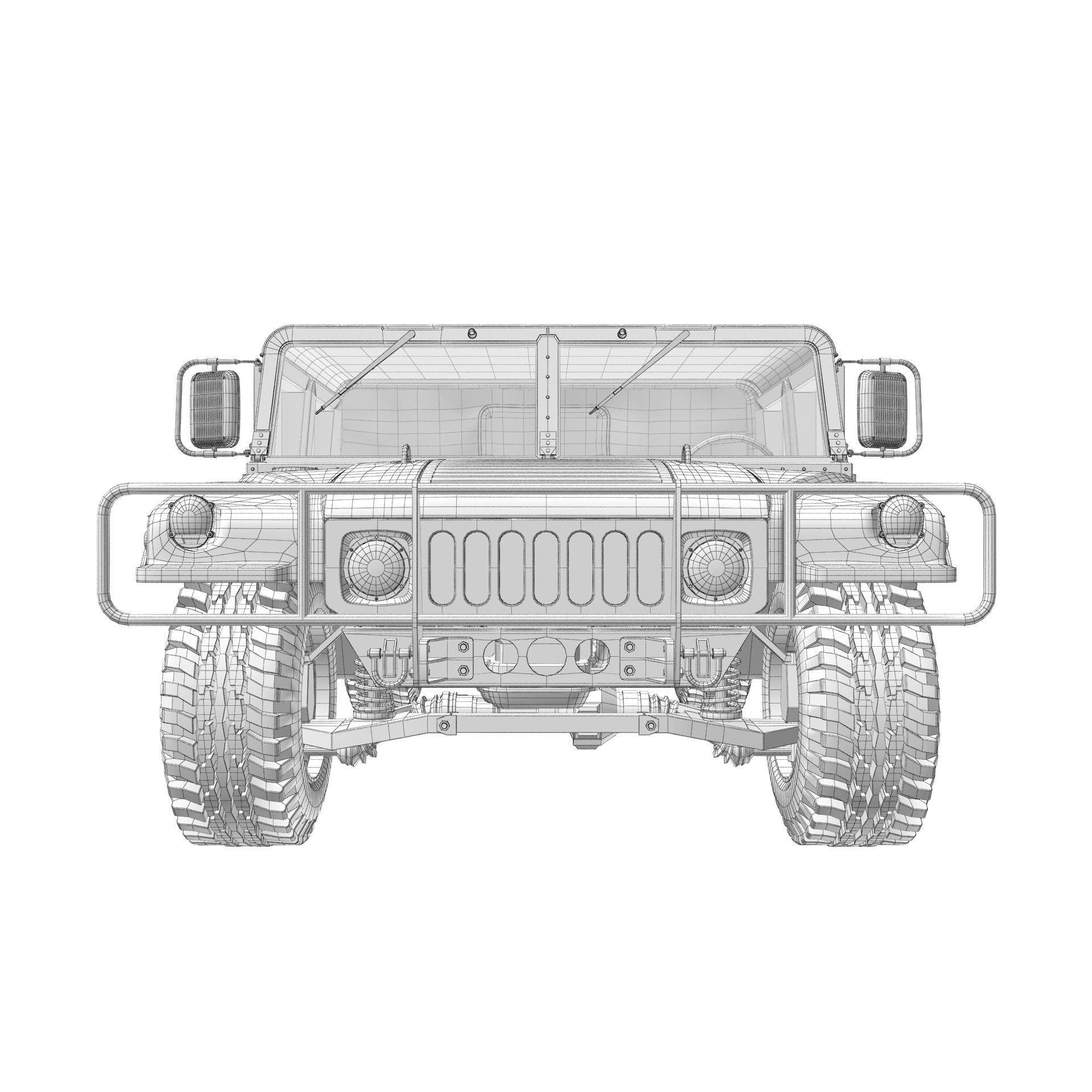 Hummer H1 Military Camouflage 3D model_15
