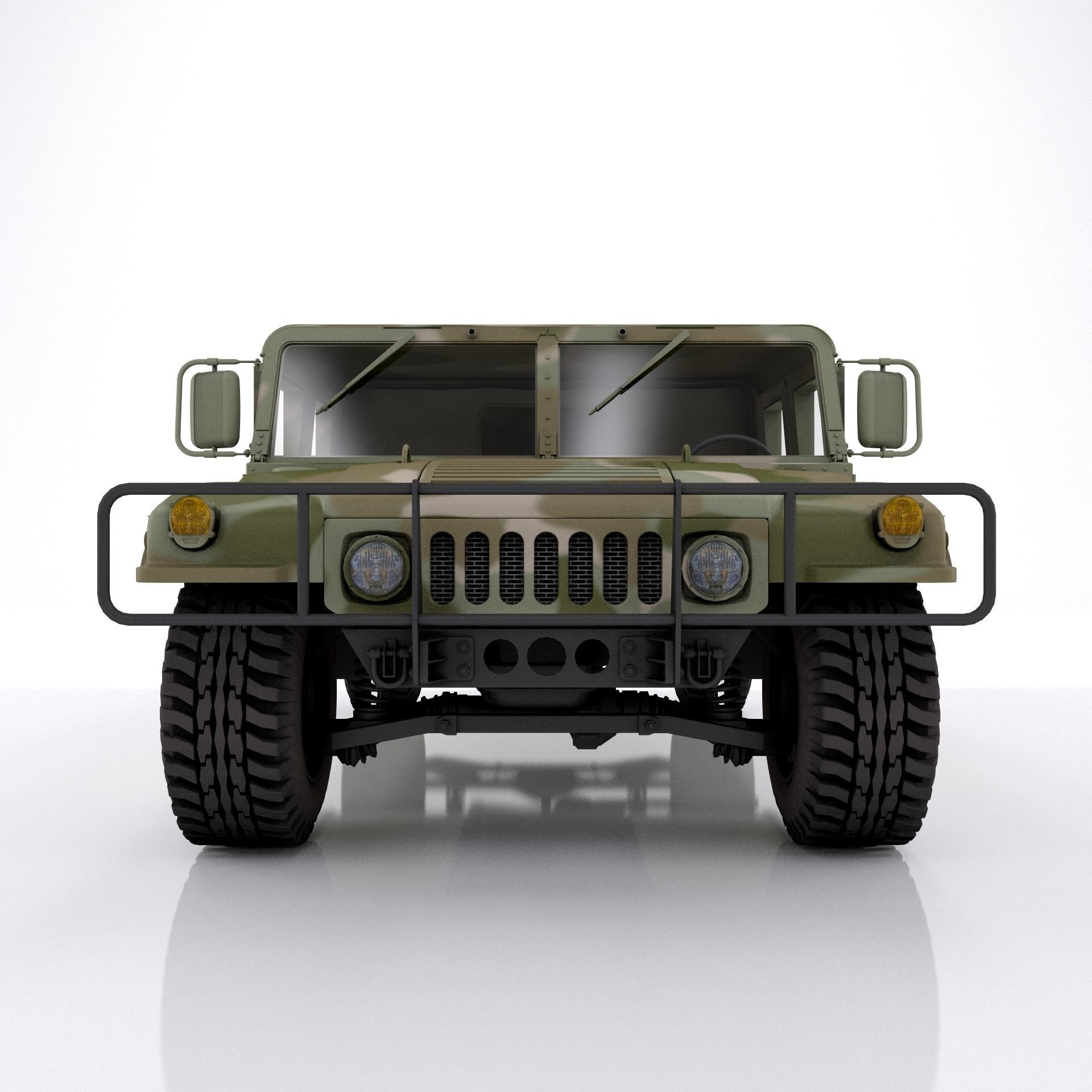Hummer H1 Military Camouflage 3D model_4