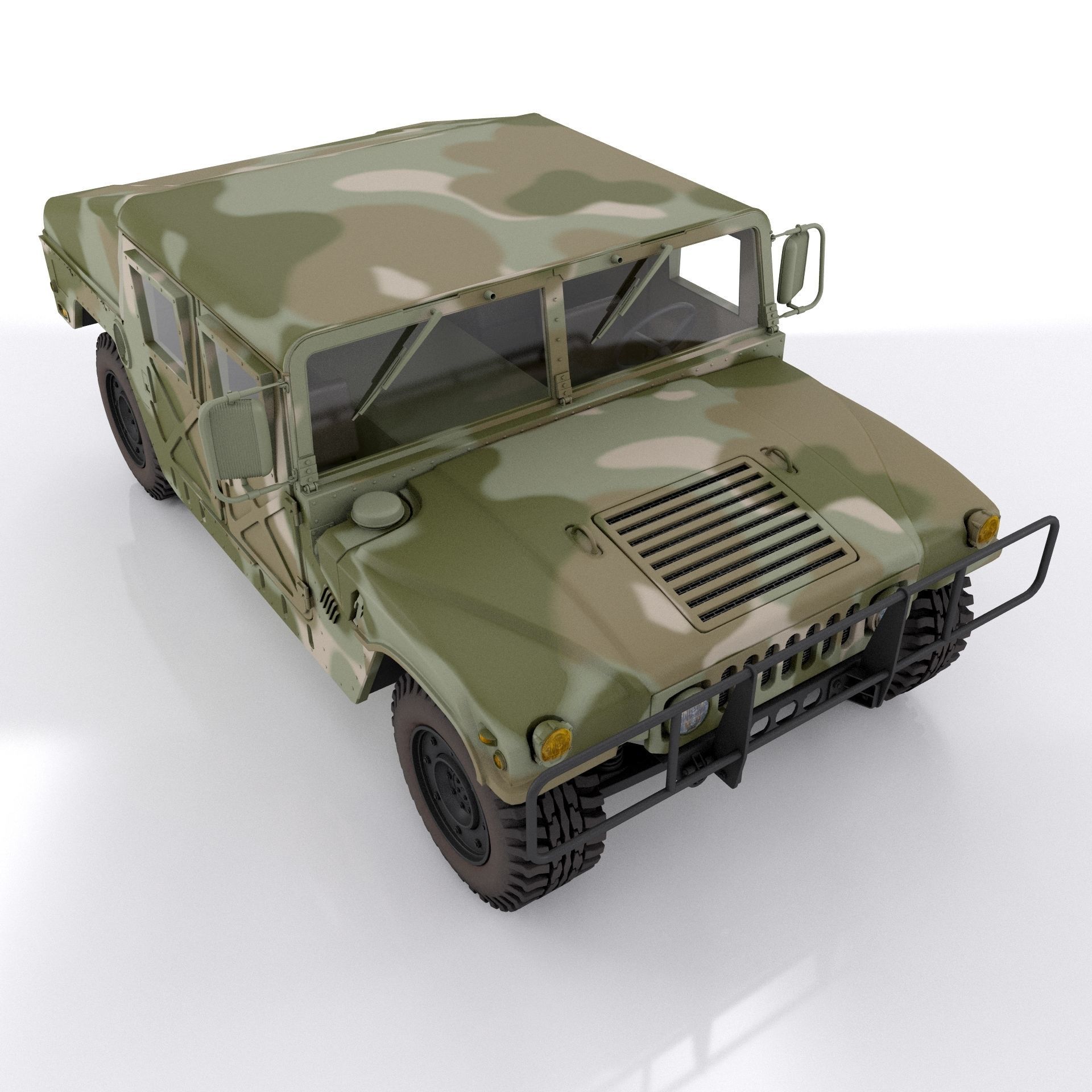 Hummer H1 Military Camouflage 3D model_1