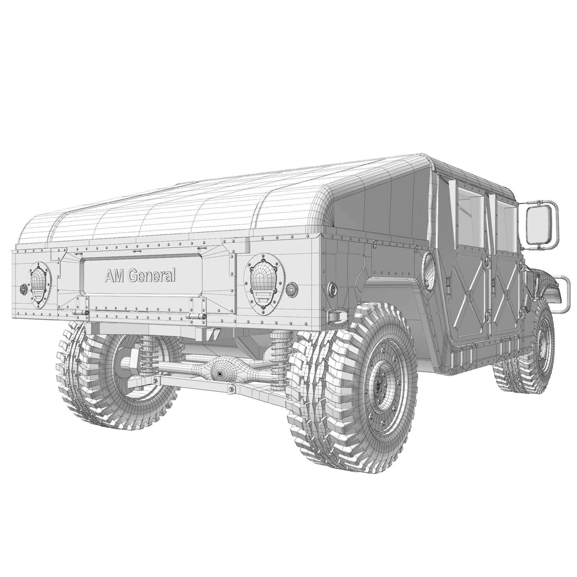 Hummer H1 Military Camouflage 3D model_21