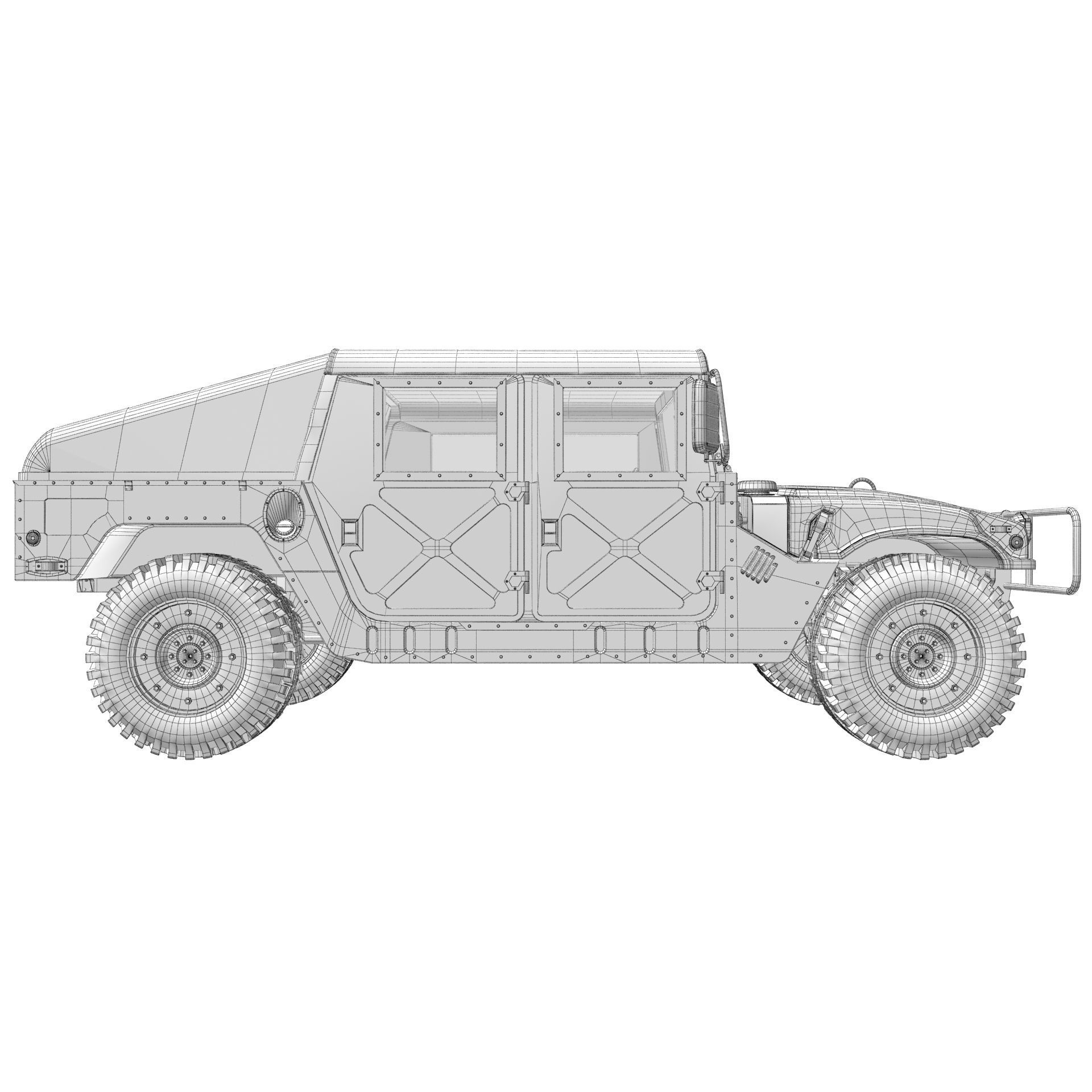 Hummer H1 Military Camouflage 3D model_17