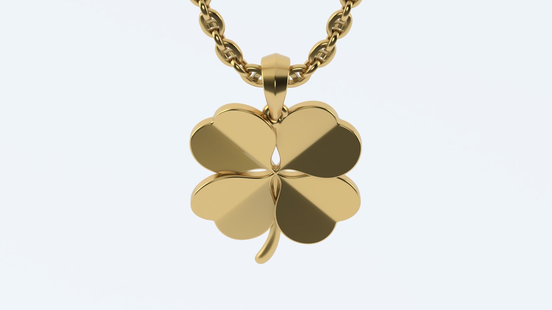 Clover pendant 3D print model_3