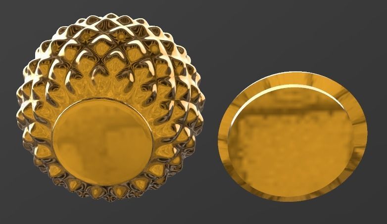 Decorative pineapple jar container  3D print model_3