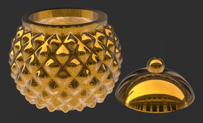 Decorative pineapple jar container  3D print model_1
