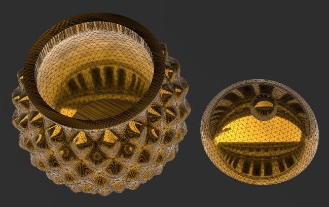 Decorative pineapple jar container  3D print model_4