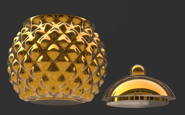 Decorative pineapple jar container  3D print model_2